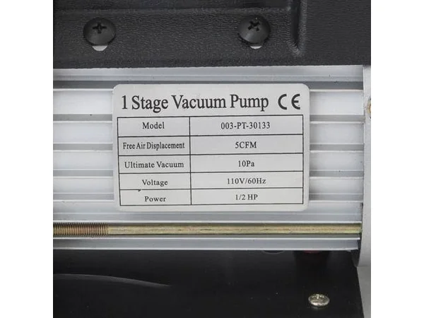 Arksen Single Stage 1/2HP Rotary Vane 5cfm Vacuum Pump R410A R134A Refrigerant - Black