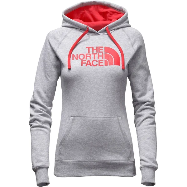 The North Face Women's Half Dome Hoodie TNF Light Grey Heather/Melon Red Size X-Large