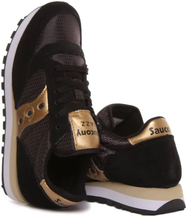 Saucony Jazz Originals Women Black Gold Black Suede - Nylon 36 EU