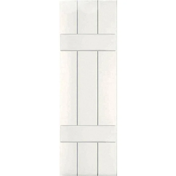 Ekena Millwork 2-Pack 12-in W x 55-in H White Board and Batten Wood Western Red Cedar Exterior Shutters - RWB12X055WHW