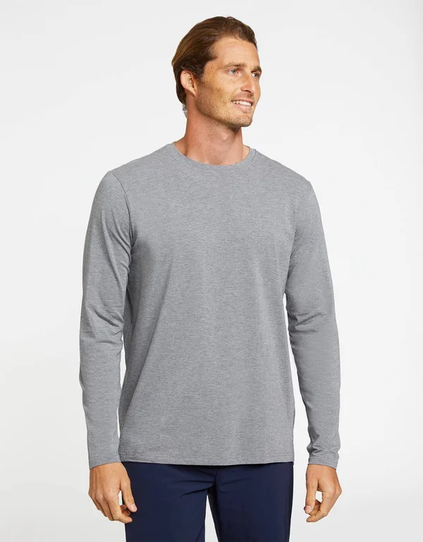 Sun Protective Long Sleeve T-Shirt for Men, UPF 50+ Sun Protection Dark Grey Marle