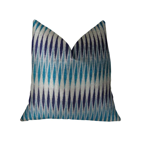 Plutus Thames River Cobalt HandmadeThrow Pillow 20x22 x 26x22 Standard