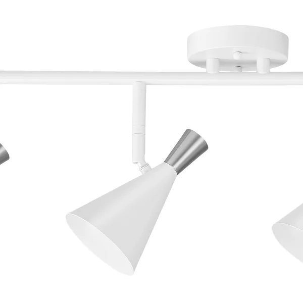 Globe Electric 59452 Aurora 4-Light Track Lighting - Matte White, Brushed Steel Accents