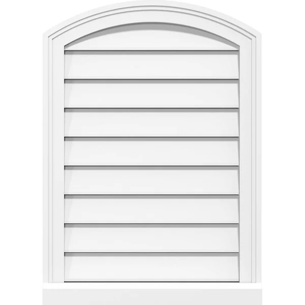 Ekena Millwork GVPAR30X3003SF 30x22W x 30x22H Arch Top Surface Mount PVC Gable Vent: Functional - w/ 2x22W x 2x22P Brickmould Sil