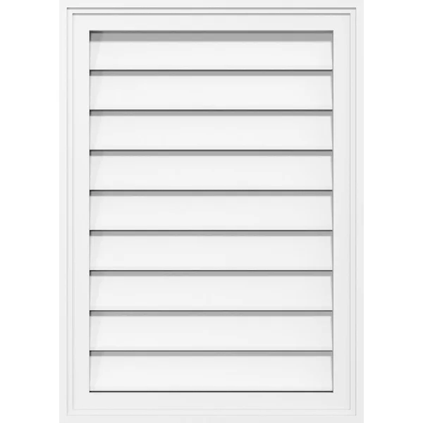 Vertical Surface Mount: Functional, Brickmould Frame PVC Gable Vent Ekena Millwork Size: 26x22 W x 30x22 L
