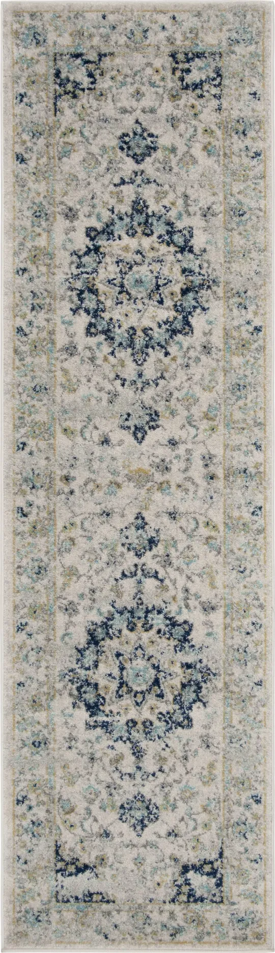Safavieh Madison MAD155M 2&3x22 x 10&0x22 Runner Ivory, Blue Area Rug