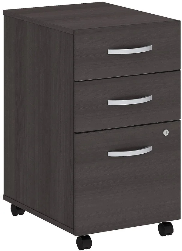 Bush Business Furniture Studio C 3-Drawer Mobile Vertical Filing Cabinet, Storm Gray