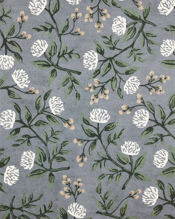 Rifle Paper Co. x Loloi Joie Peonies Rug - Dusty Blue