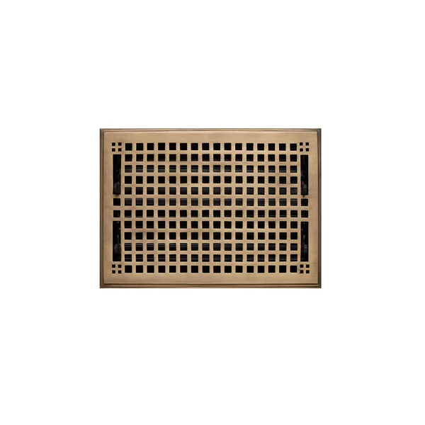 Mission Brass Floor Register - Antique Brass 8x22x10x22 (9-3/4x22x11-1/2x22 Overall), Signature Hardware 302131