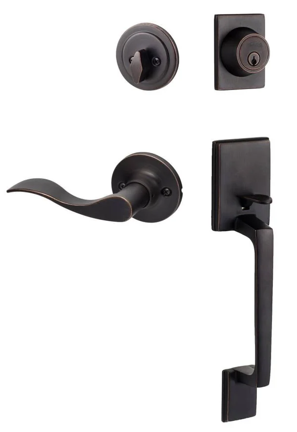 Sure-Loc Hardware CN507-SB-LH 11P Coronado Handleset with Single Cylinder Deadbolt and Door Knob/Lever and Rosette Finish: Vinta