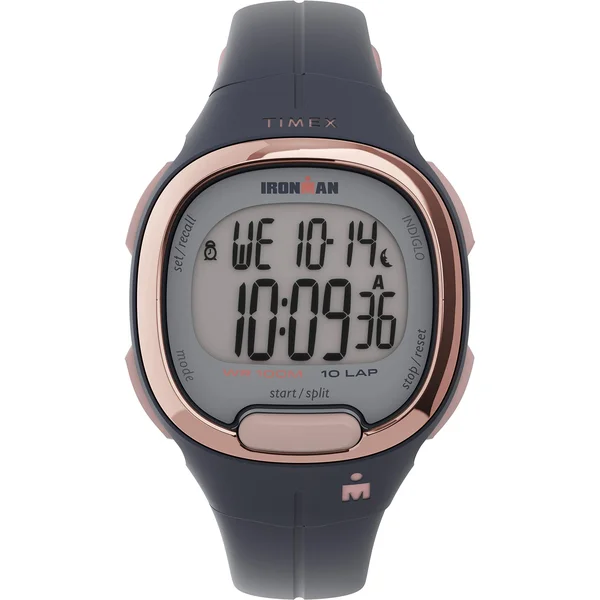Timex Women's Ironman Transit 33mm Blue/Rose Gold-Tone Watch, Resin Strap
