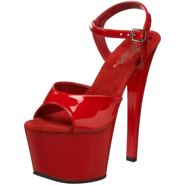 Pleaser Sky-309 - 7x22 Spike Heel Platform Sandal - Red 14