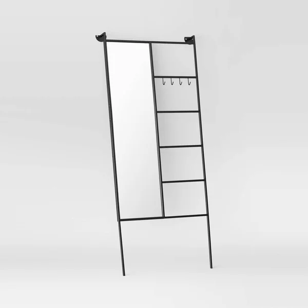 Floor Mirror with Ladder and Hooks Black - Project 62 79502710