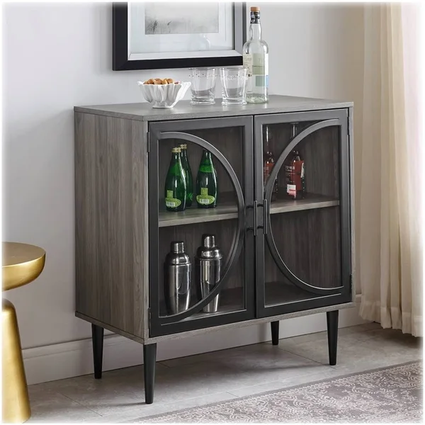 Walker Edison - Industrial Accent Cabinet - Slate Gray