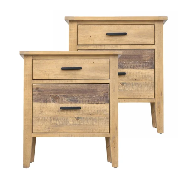 Ashford 2-Set 25-inch Reclaimed Wood Filing Cabinet with Two Drawers in Brown