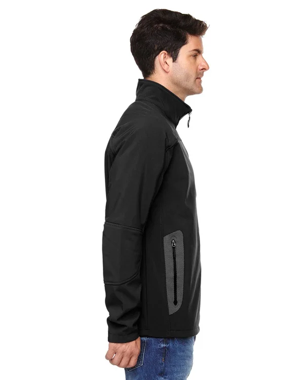 North End 88138 Men's Three-Layer Fleece Bonded Soft Shell Technical Jacket - Black, 5XL
