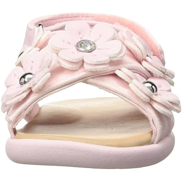 Ugg Baby Allairey Sparkles Pink Leather Flat Sandals