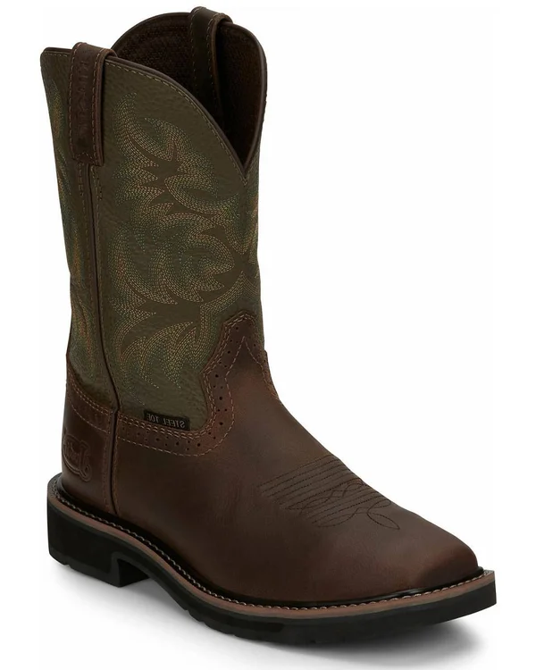 Justin Men's Driller Western Work Boots - Steel Toe