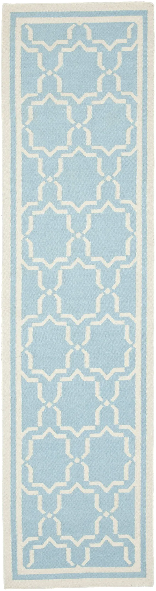 Safavieh Dhurries DHU545B 2&6x22 x 10&0x22 Runner Light Blue, Ivory Area Rug