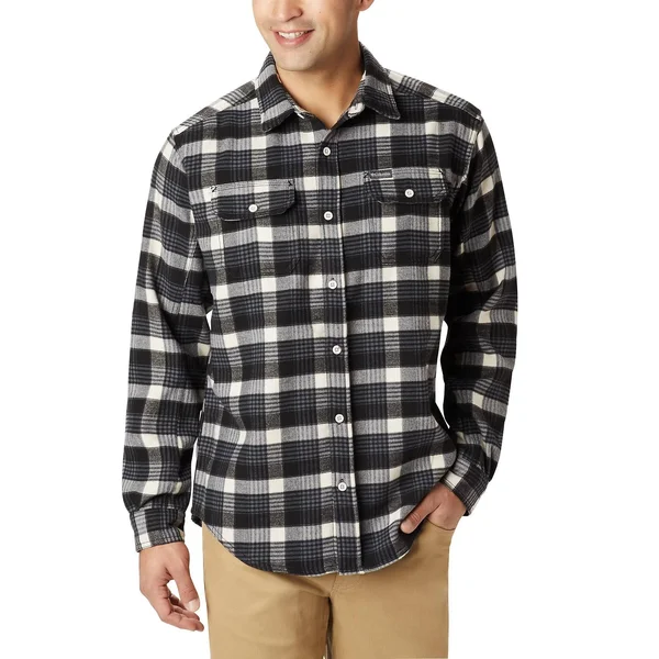 Columbia Men's Deschutes River Heavyweight Flannel - Olive Green Oversized CHECK, Medium
