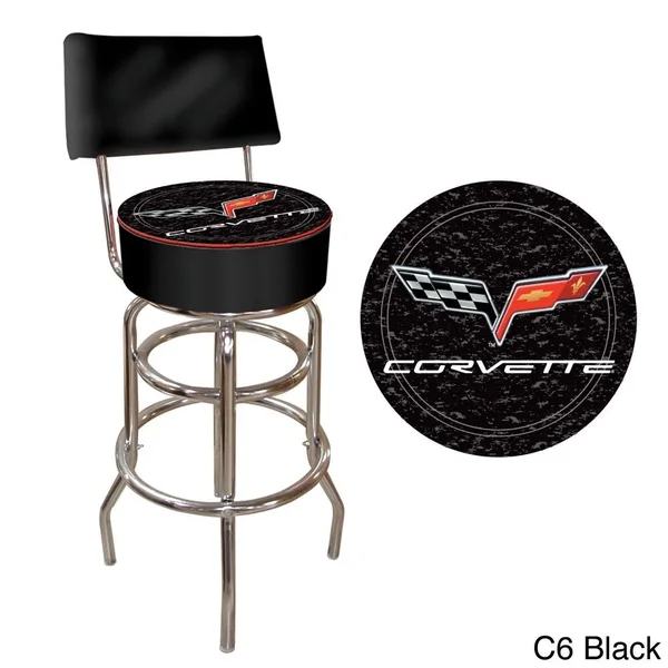 Trademark Corvette C6 Padded Bar Stool with Back