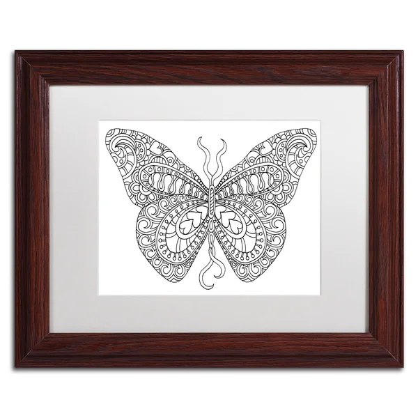 Trademark Fine Art &Bashful Garden Butterfly& by Kathy G. Ahrens Framed Graphic Art - Size: 16x22 H x 20x22 W x 0.5x22 D - Matte