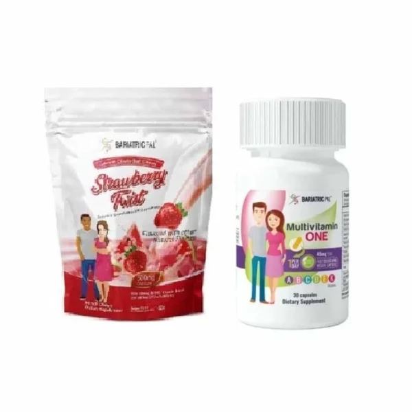 Gastric Bypass Complete Bariatric Vitamin Pack by BariatricPal, 1-Month Supply, Strawberry Twist, Capsule with 45mg Iron