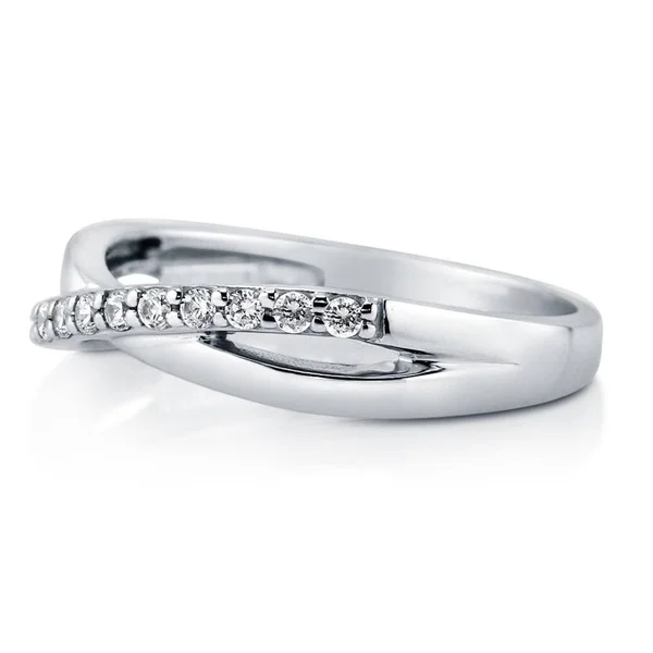 BERRICLE Sterling Silver Cubic Zirconia CZ Infinity Anniversary Fashion Right Hand Ring Size 6.5