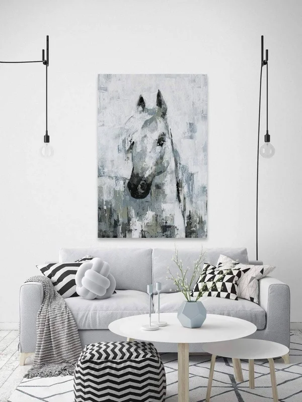 Marmont Hill Horse Portrait Canvas Wall Art, 24 inch x 16 inch, Size: 1.50 inch x 16.00 inch, White