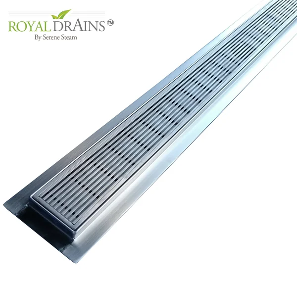 Serenedrains Stainless Steel Linear Shower Drain - Linear Wedge - Brushed Nickel - 16 inch/24 inch/30 inch/35 inch/39 inch/47 in