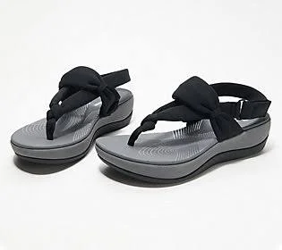 Cloudsteppers by Clarks Jersey Sandals - ArlaNicole - Size 8 Medium, Black
