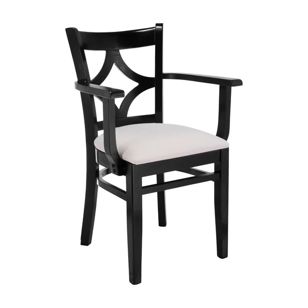 Curtain Back Arm Chair in Black