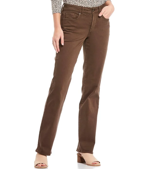 Nydj Marilyn Straight Jeans in Coffee Bean