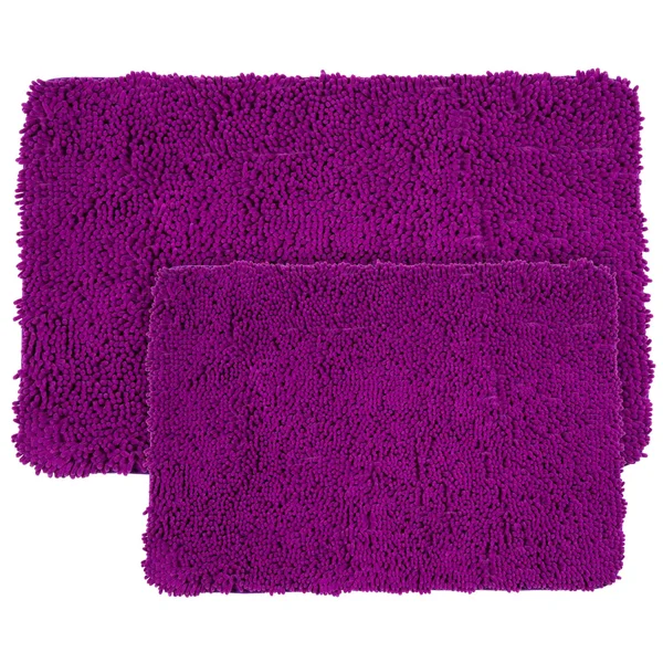 Windsor Home 2-Piece Memory Foam Shag Bath Mat - Burgundy