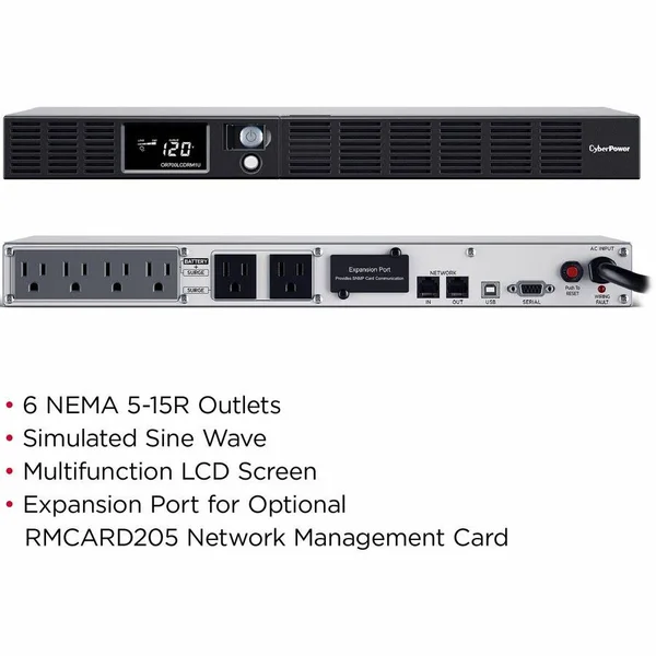 CyberPower OR700LCDRM1U Smart App Intelligent LCD 700VA UPS