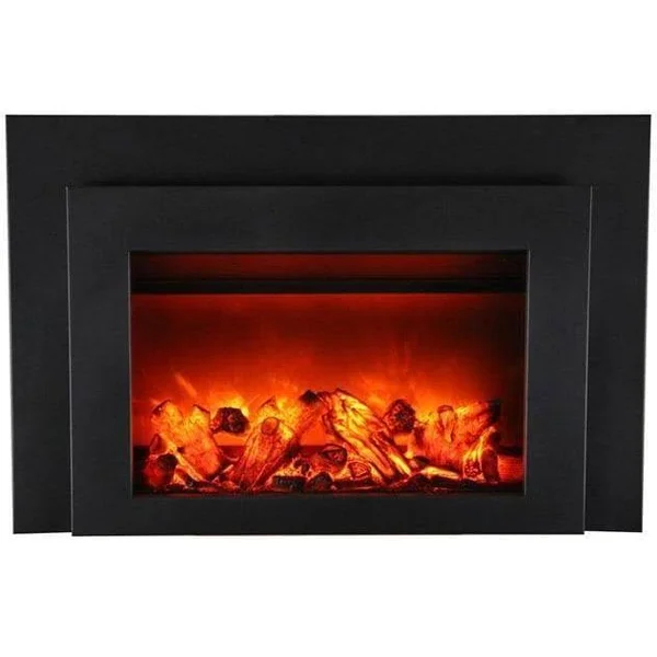 Amantii 10701133B 40x22x 26x22 White Fireplace Glass Surround for INSERT-30-4026-BG
