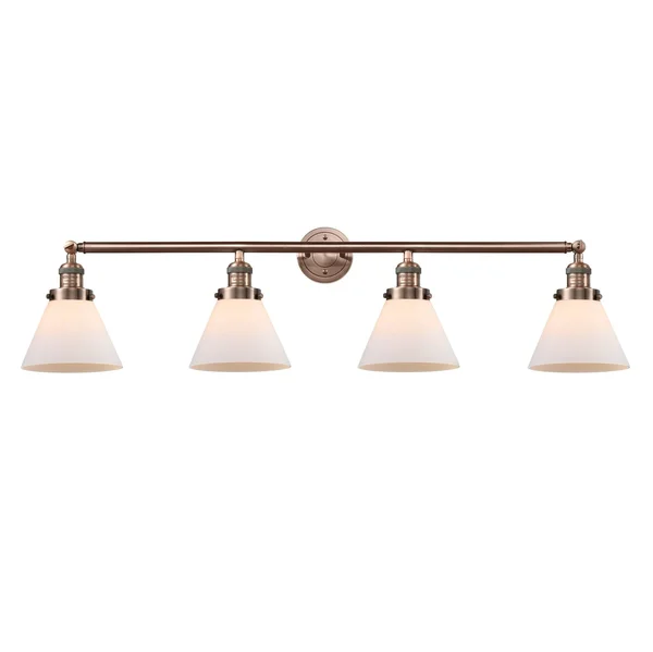 Innovations Lighting Large Cone 4 Light Bath Vanity Light 215 AC S G41 LED (Antique Copper)