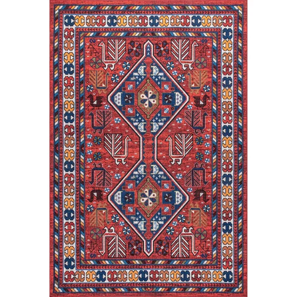 nuLOOM Maya Tribal Motif Area Rug - 5& 5x22 x 8& - Rust
