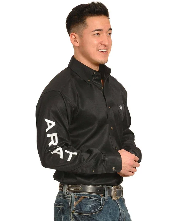 Men's Ariat Team Logo Twill Shirt - Black/White