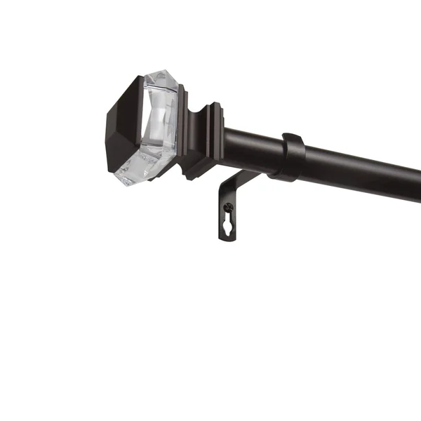 Silver Orchid Hamilton 1-Inch Curtain Rod and Finial Set Matte Silver 36x22-72x22 Powder Coated - Matte, Silver Finish