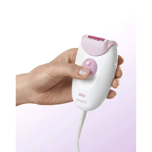 Braun Silk-閜il 3 Women's Epilator, Electric Hair Removal, White/Purple