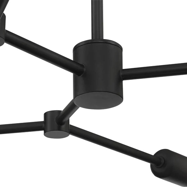 Marco 25x22 Wide Black 6-Light Branching Sputnik Ceiling Light