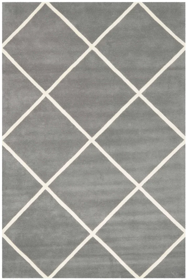 Safavieh 6& x 9& Chatham CHT720D Dark Grey, Ivory Rug