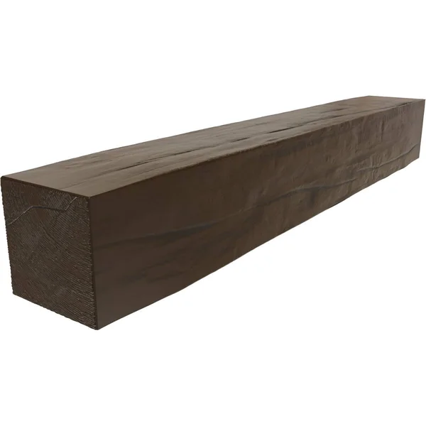 Ekena Millwork MANURW06X06X84BM 6x22H x 6x22D x 84x22W Riverwood Faux Wood Fireplace Mantel - Burnished Mahogany
