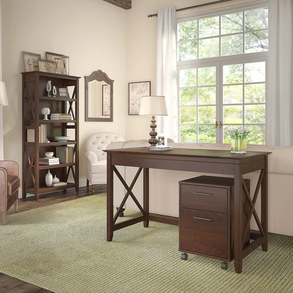 Bush Furniture Key West Bing Cherry 48W Writing Desk