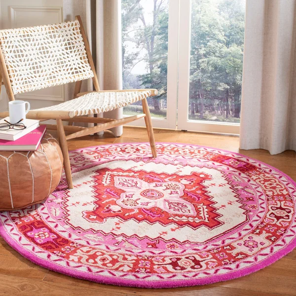 Safavieh 5& x 5& Square Bellagio BLG545B Red Pink Rug