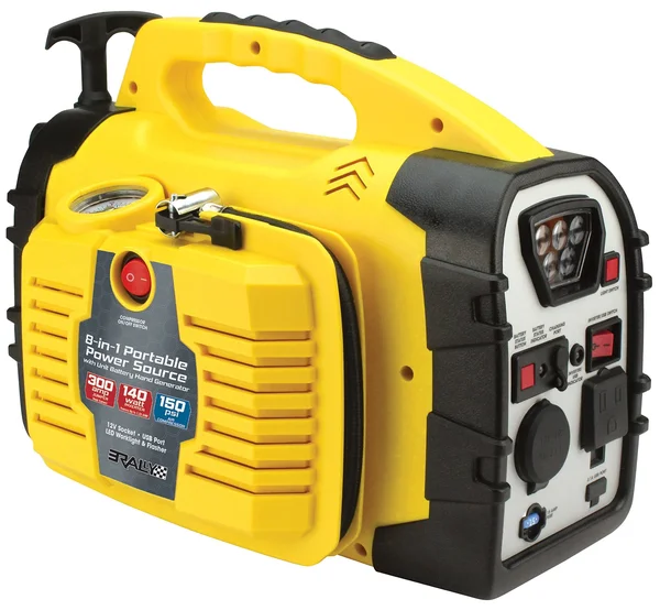 Rally Portable 8 in 1 Power Source Auto Battery Jumpstart Unit with Hand Generator