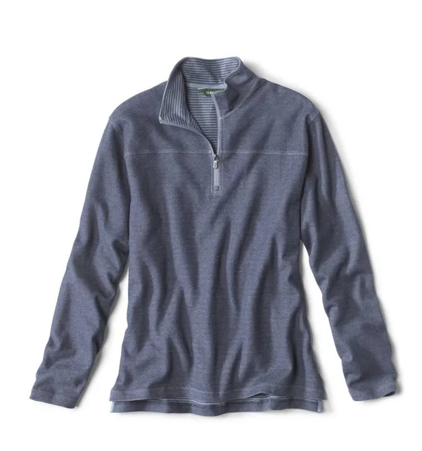 Men's Longport Lightweight Quarter-Zip Sweatshirt - Navy, Size XL, Orvis