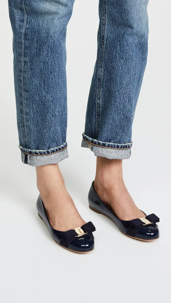 Salvatore Ferragamo Women Varina Ballet Flat Blue Size 4.5