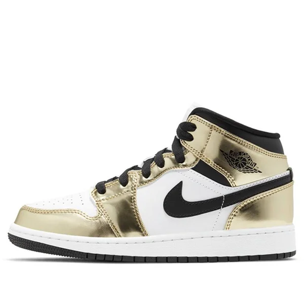 Nike Air Jordan 1 Mid SE GS Metallic Gold Basketball Shoes/Sneakers DC1420-700 (Size: US 4Y)